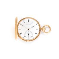 18K YELLOW GOLD HUNTER CASE POCKET WATCH