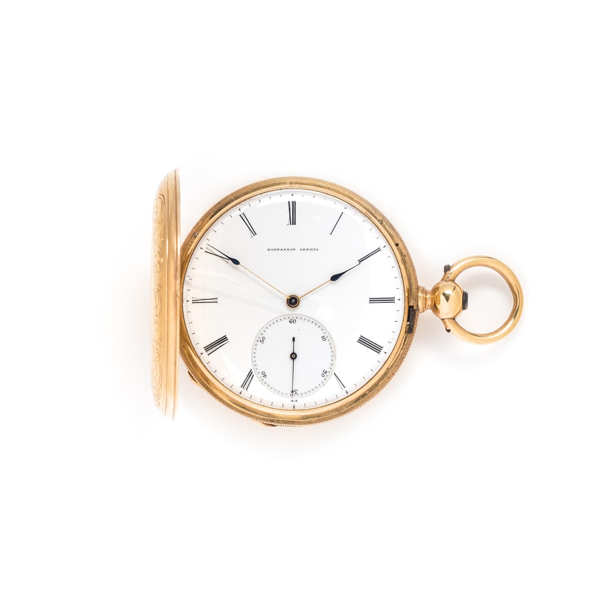 18K YELLOW GOLD HUNTER CASE POCKET WATCH