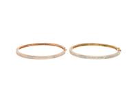 PAIR OF GOLD AND DIAMOND BANGLES