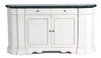 A Custom-made White Painted Console Cabinet with a Faux Green Marble Top Height 39 x width 72 x depth 14 inches. — 20TH CENTURY
