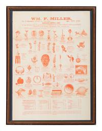[ADVERTISING]. Wm. F. Miller. Manufacturer, Importer, & Jobber of Toys, Novelties, Advertising Specialties, Campaign Buttons, Street, Fair, and Summer Resort goods, Jewelry, Photographs, Paper Lanterns, etc.. N.p., n.d.
