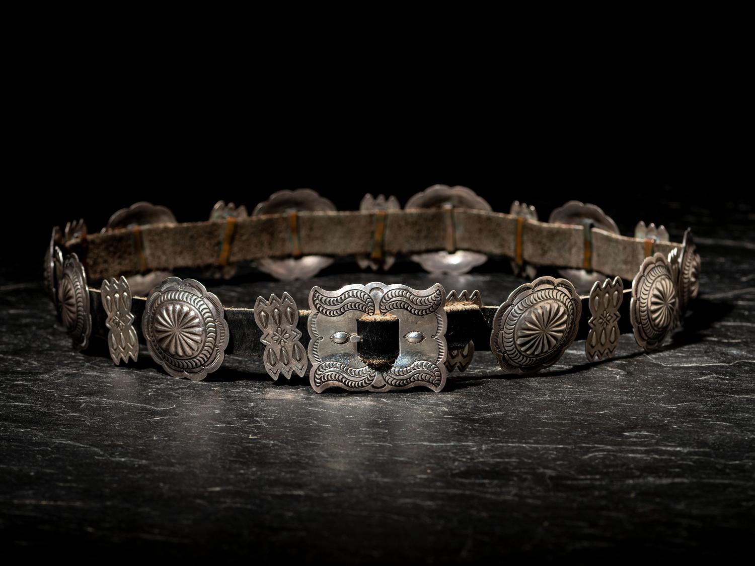 Petite Navajo Silver Concha Belt