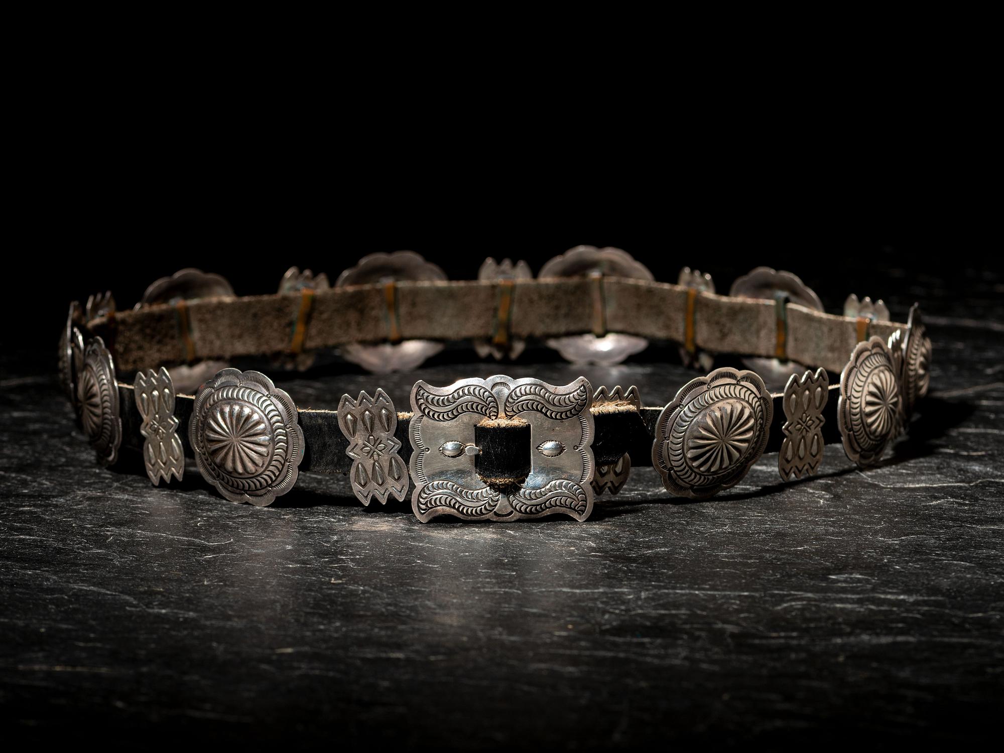 Petite Navajo Silver Concha Belt