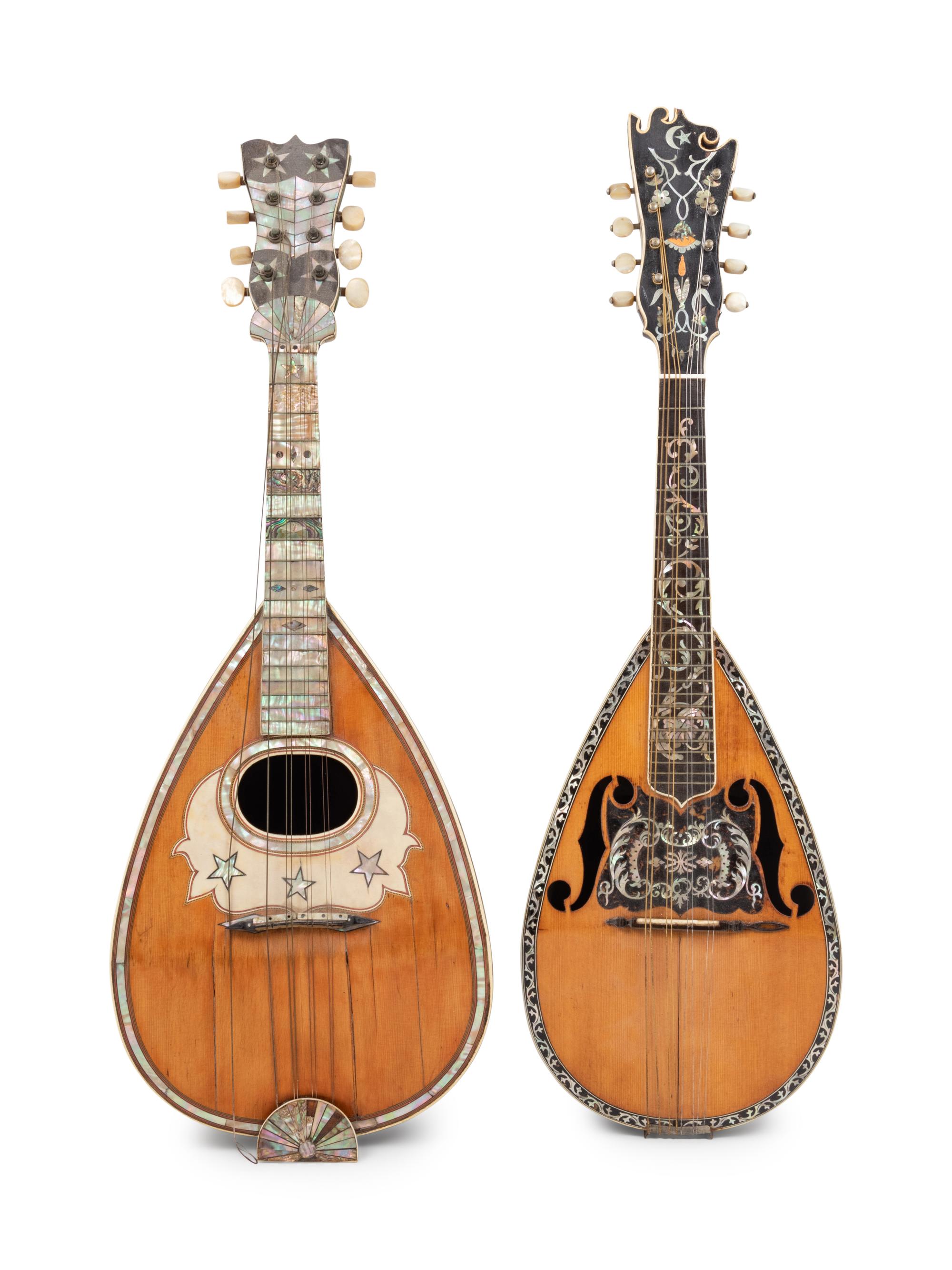 Two Inlaid Wood Mandolins