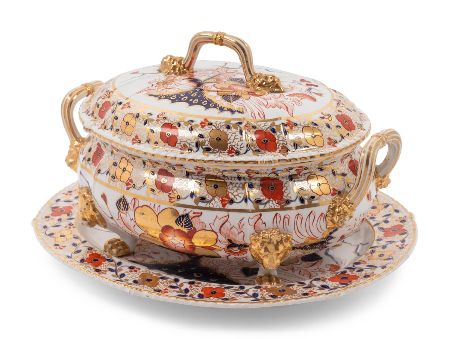 A Derby Porcelain Covered Tureen and Underplate