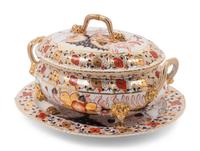 A Derby Porcelain Covered Tureen and Underplate