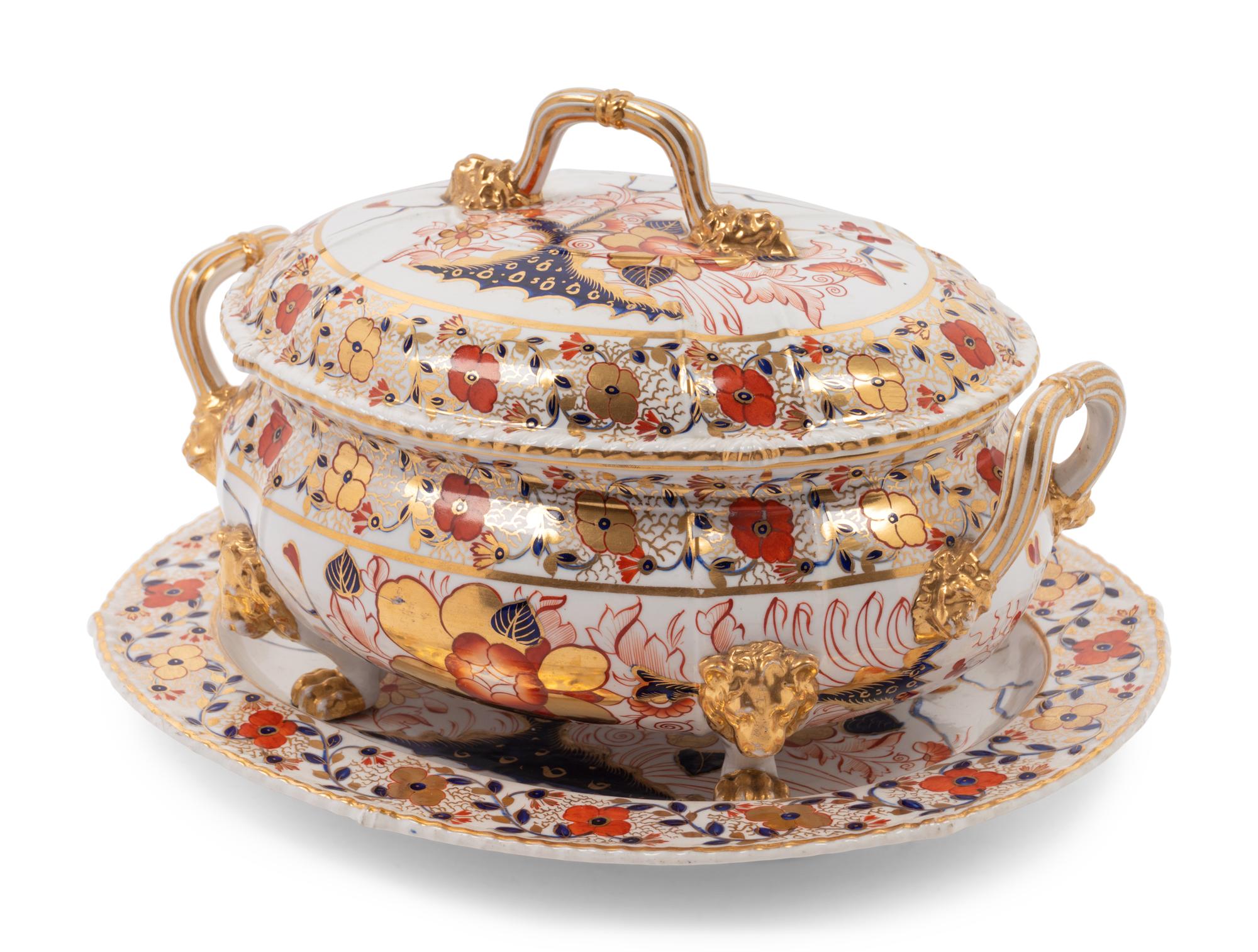 A Derby Porcelain Covered Tureen and Underplate