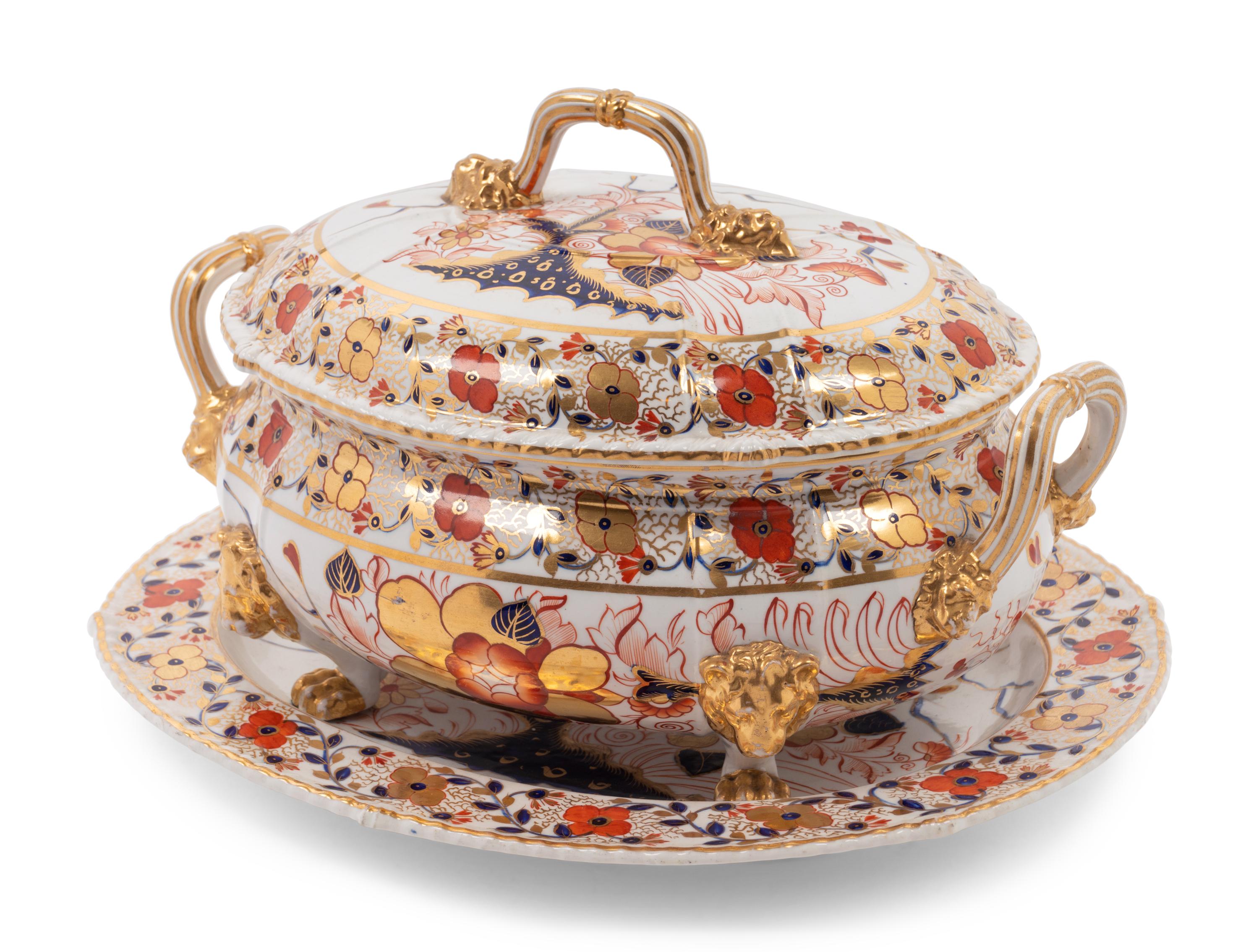 A Derby Porcelain Covered Tureen and Underplate