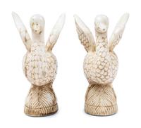 A Pair of Indian Carved Alabaster Geese