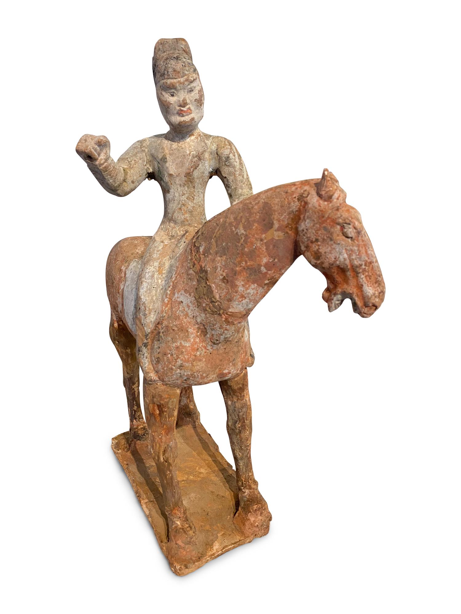 Two Chinese Sancai Pottery Figures