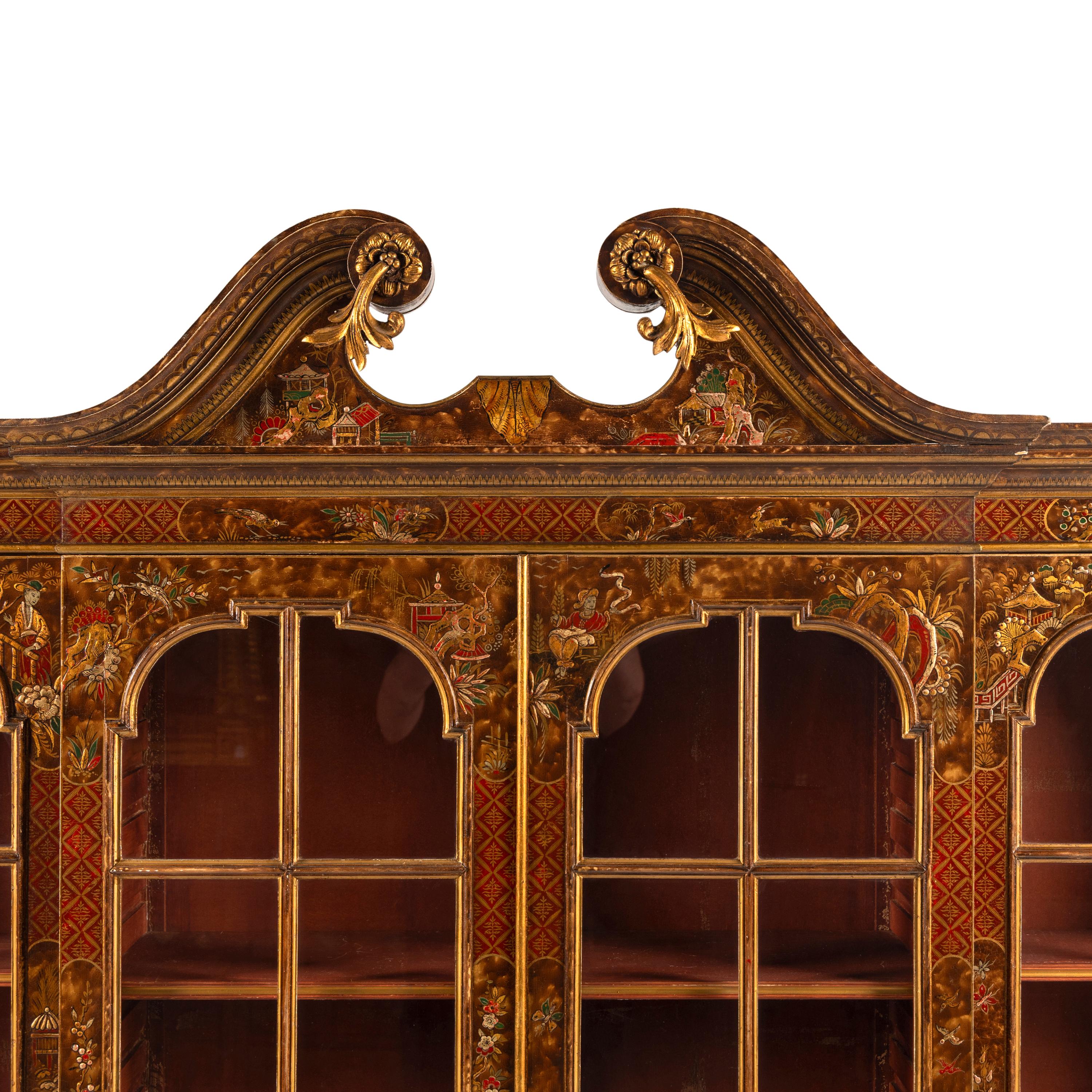 A George II Style Japanned Breakfront Bookcase
