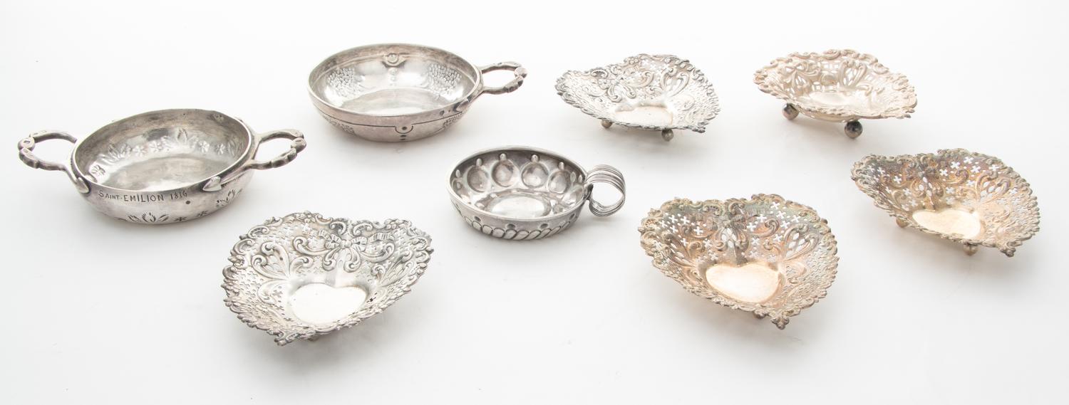 A Collection of Silver Articles Diameter of widest over handles 5 1/4 inches.