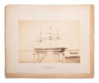 [CIVIL WAR]. BLACK, James Wallace (1825-1896) photographer. A group of 2 photographs of identified ships, incl. the USS Santee . Boston, MA, ca 1860s.