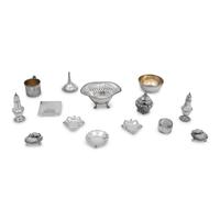 A Collection of Silver Nut Dishes, Coasters and Small Serving Articles