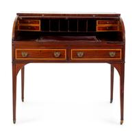 A George III Style Mahogany Cylinder Desk