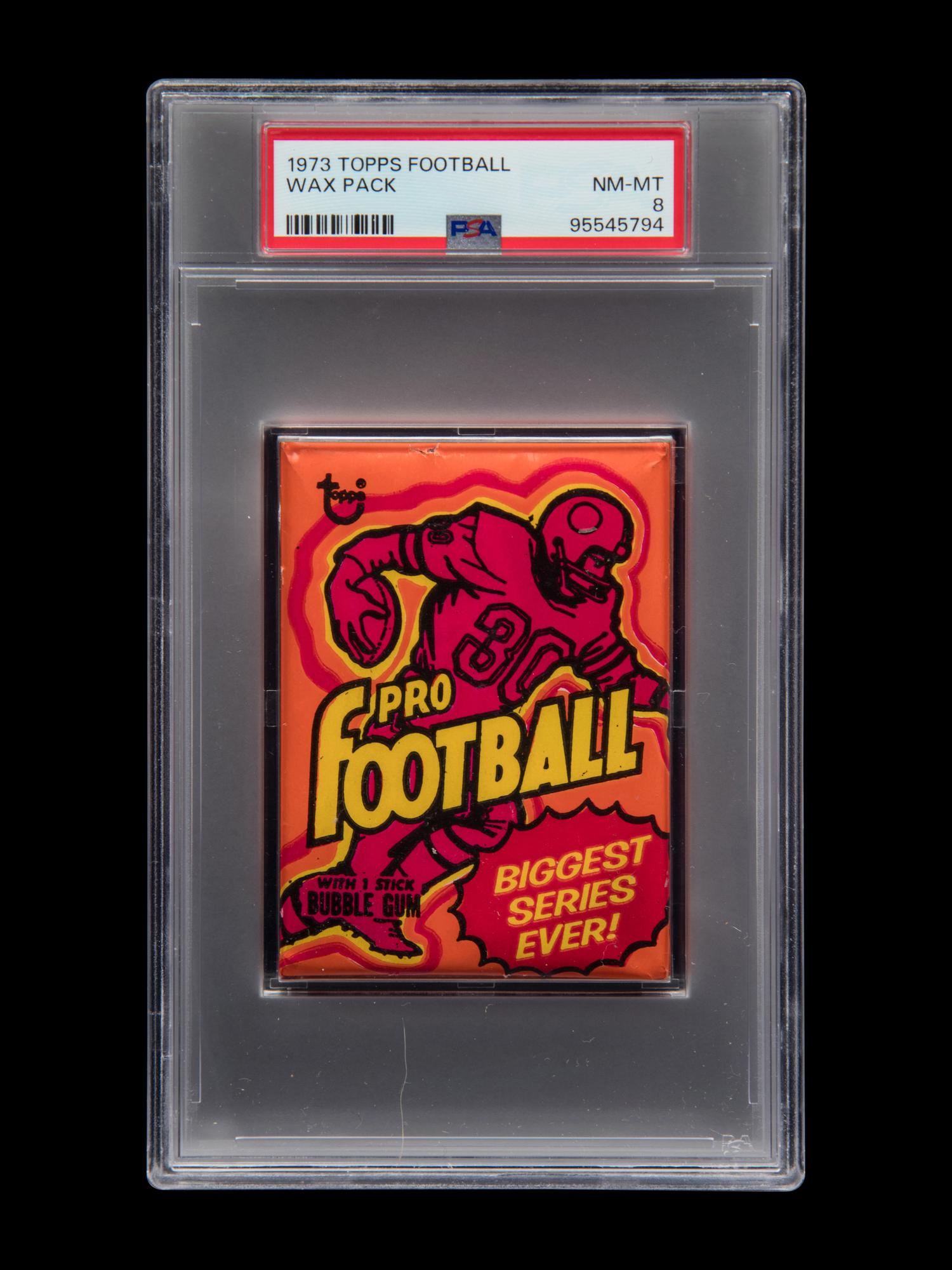 A Sealed Unopened Wax Pack of 1973 Topps Football Cards (PSA 8 NM-MT)