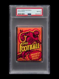 A Sealed Unopened Wax Pack of 1973 Topps Football Cards (PSA 8 NM-MT)