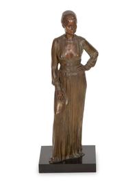 A Bronze Sculpture of a Standing Woman