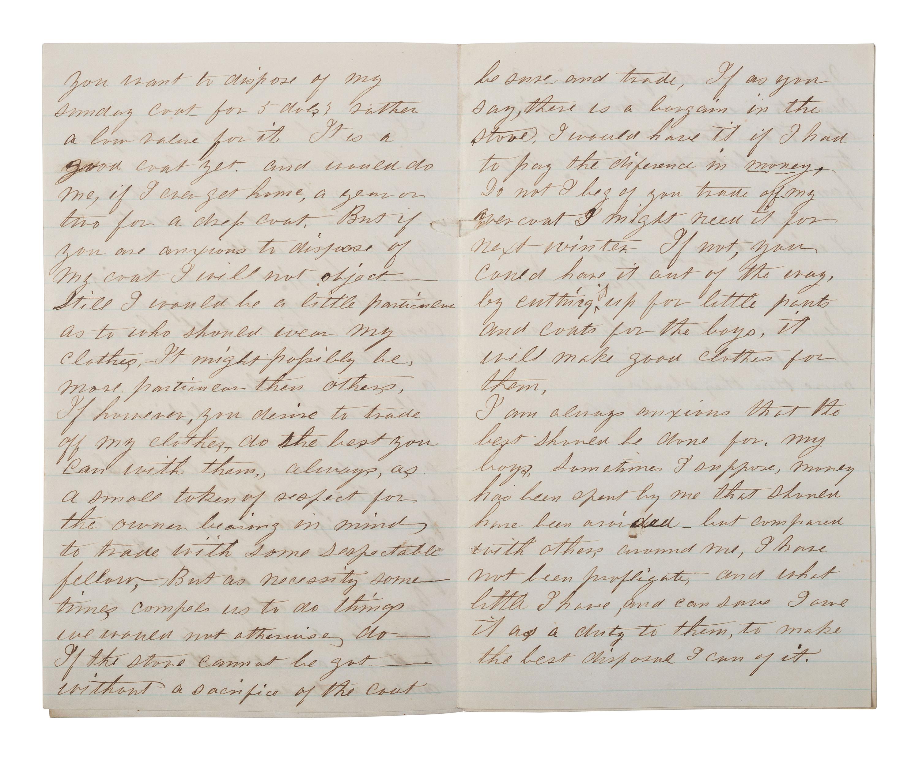 [CIVIL WAR]. 3 war-date letters, highlighted by ALS from Captain William H. Silsby, 10th Iowa Infantry, discussing the arming of formerly enslaved African Americans. Camp near Jacinto, MS, 17 August 1862.