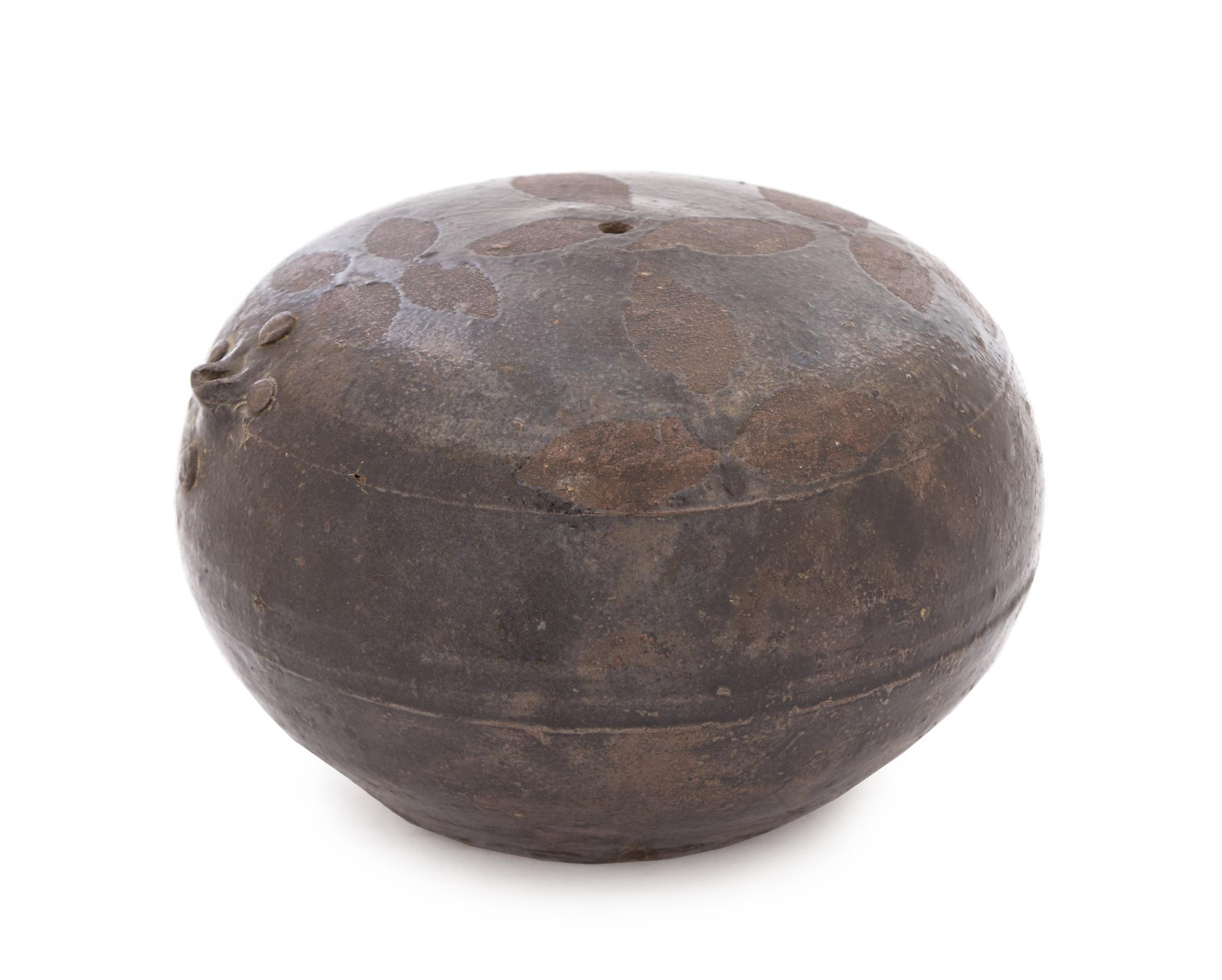 A Large Korean Stoneware Water Dropper JOSEON DYNASTY Height 4 x diameter 5 3/4 inches. — JOSEON DYNASTY