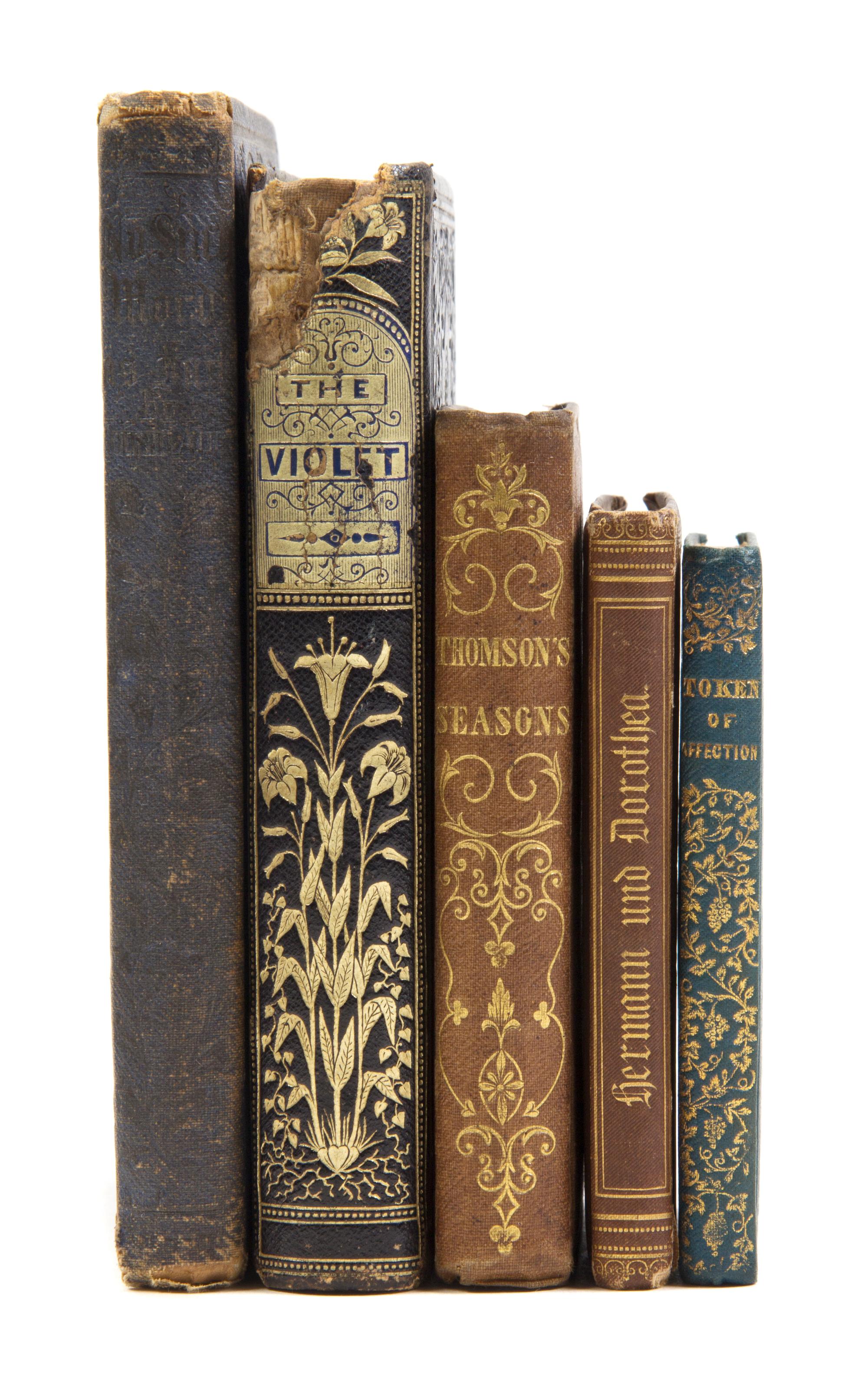 (BINDINGS, VICTORIAN) A group of 5 small books (16mo-8vo) in Victorian bindings.
