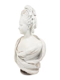 A Sèvres Style Bisque Porcelain Bust of Marie Antoinette