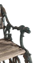 A Group of Coalbrookdale Painted Wood and Iron Garden Benches
