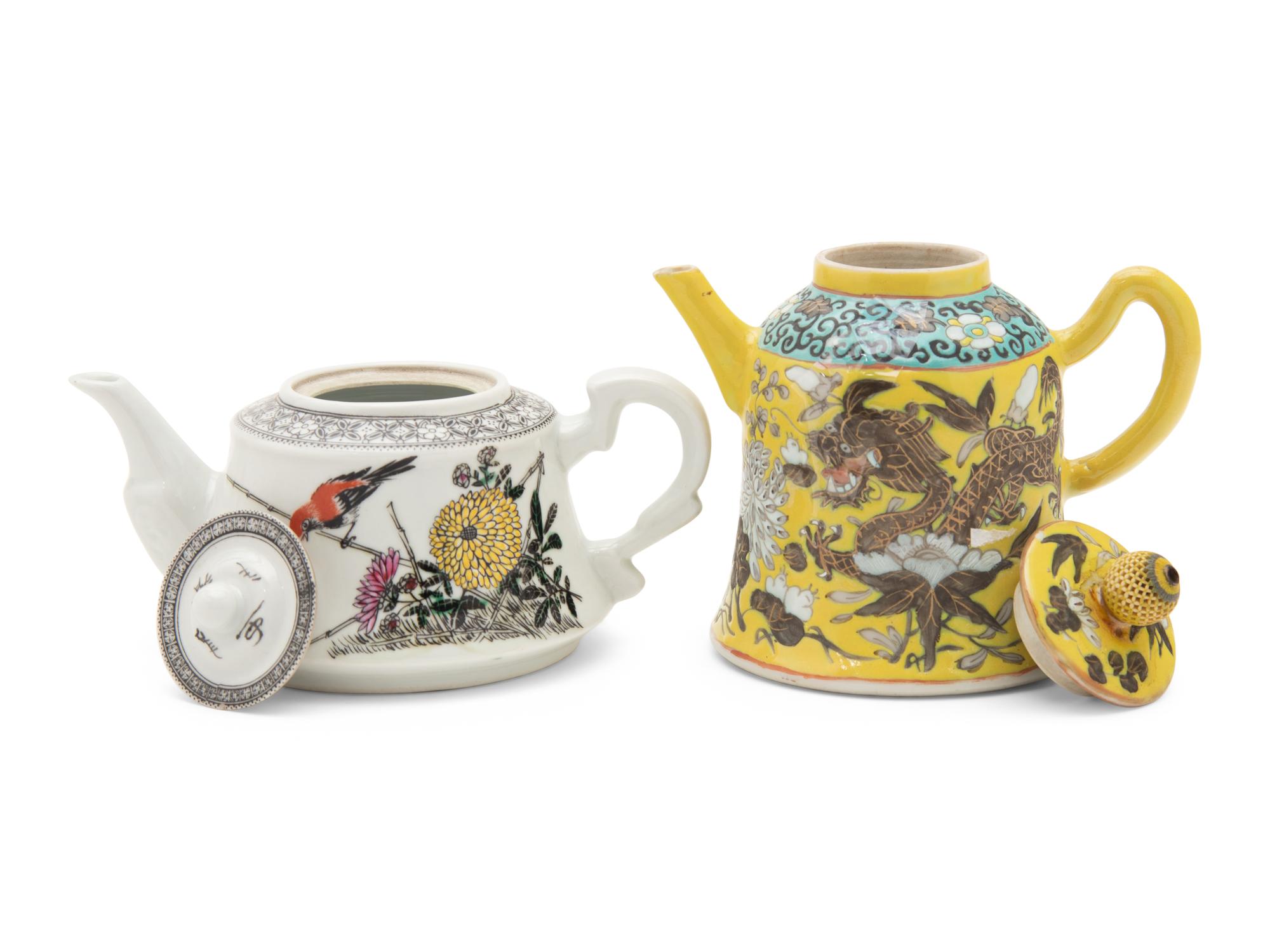 Two Chinese Porcelain Teapots