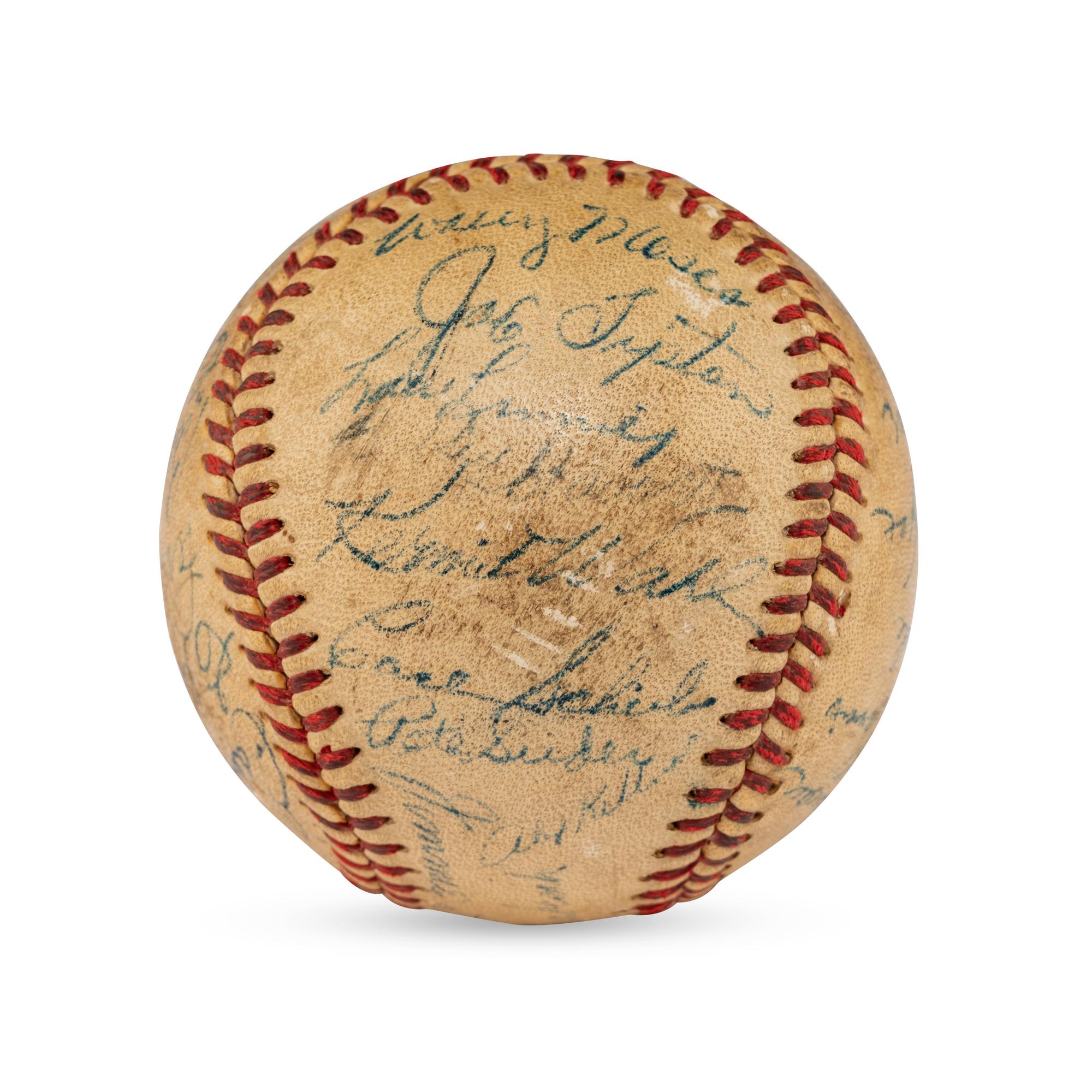 A 1951 Philadelphia Athletics Team Signed Autograph Baseball Featuring Connie Mack and Chief Bender (PSA Letter of Authenticity)