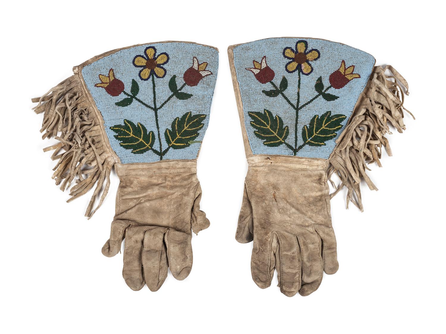 Plateau Beaded Hide Gauntlets
