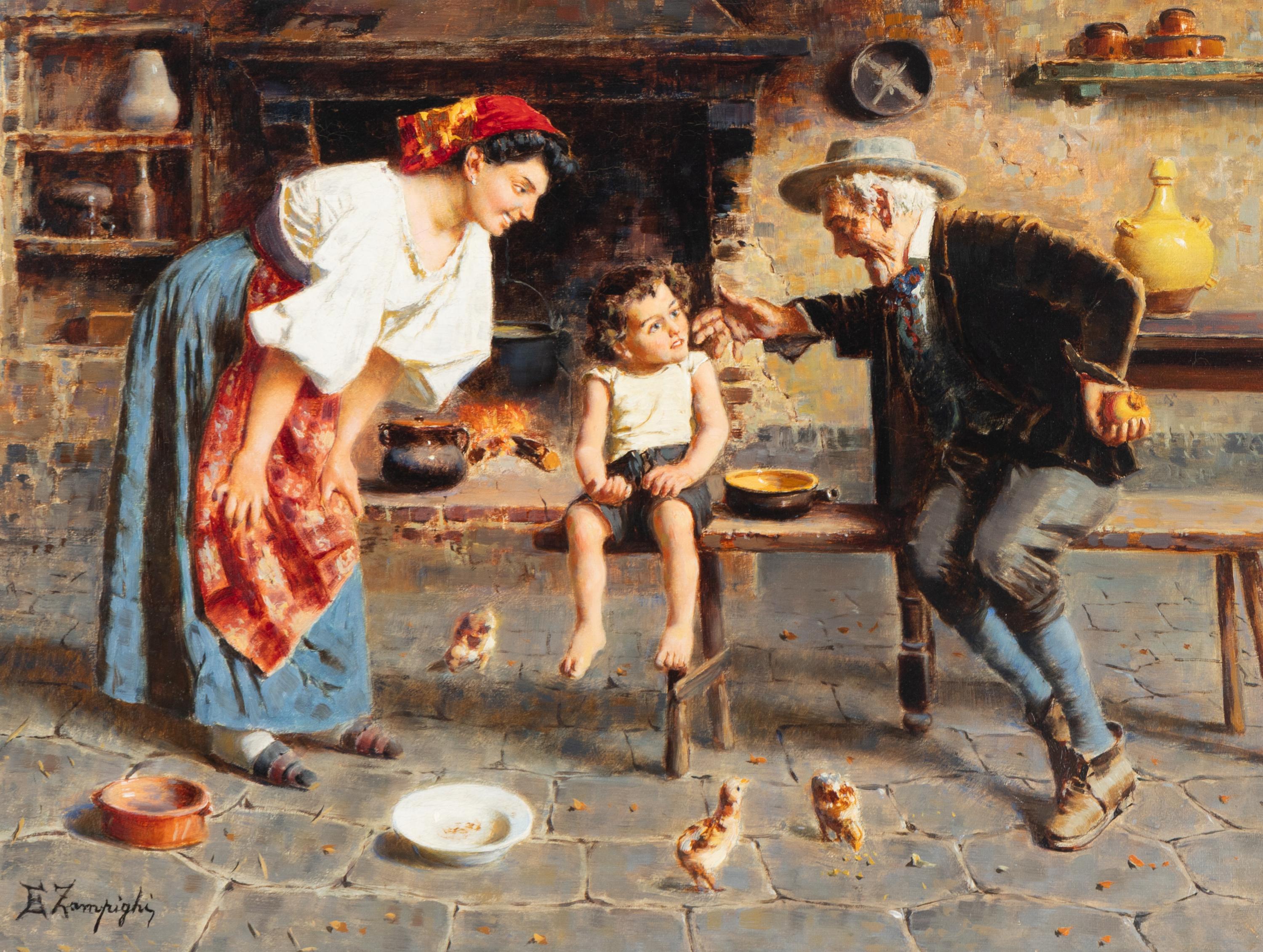 Eugenio Zampighi (Italian, 1859–1944) — Interior Scene