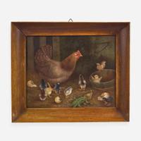 Ben Austrian (1870-1921) Hen with Chicks