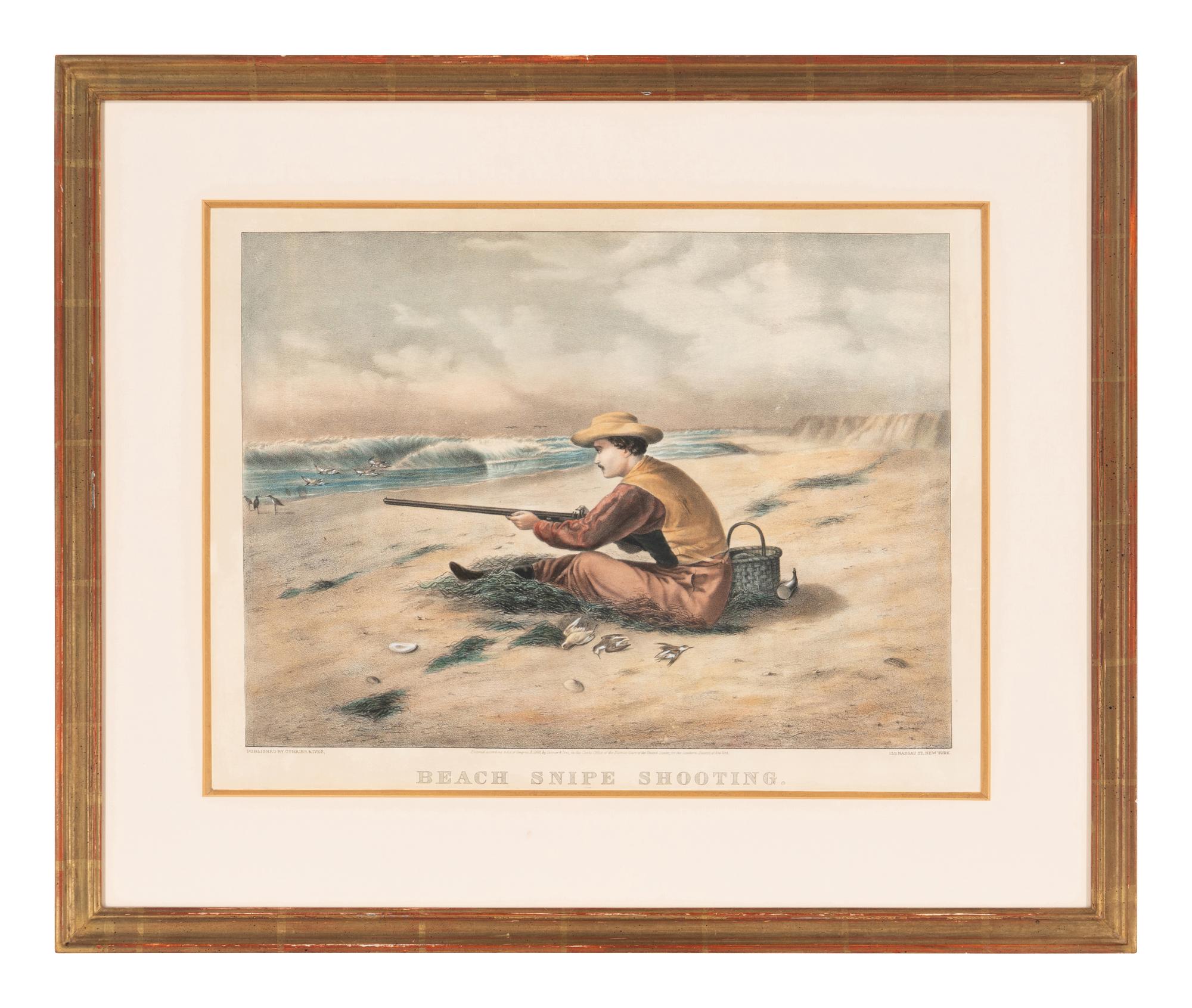 [Prints] Currier and Ives. Beach Snipe Shooting