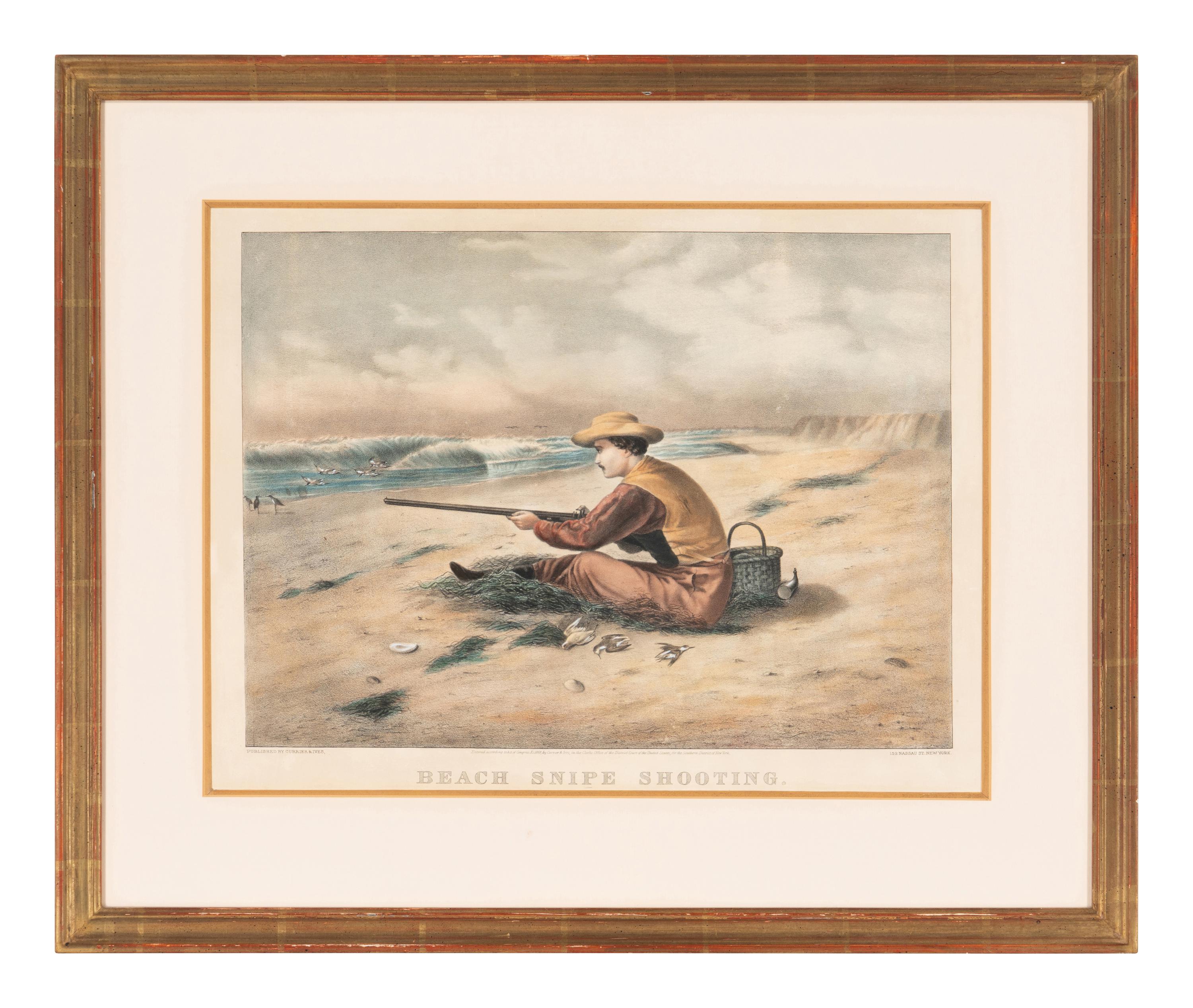[Prints] Currier and Ives. Beach Snipe Shooting