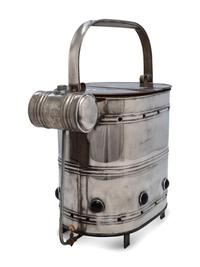 An American Nickel-Plated Copper Hotdog Vendor Steamer with Burner and Jewels