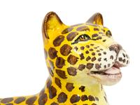 An Italian Glazed Ceramic Reclining Leopard