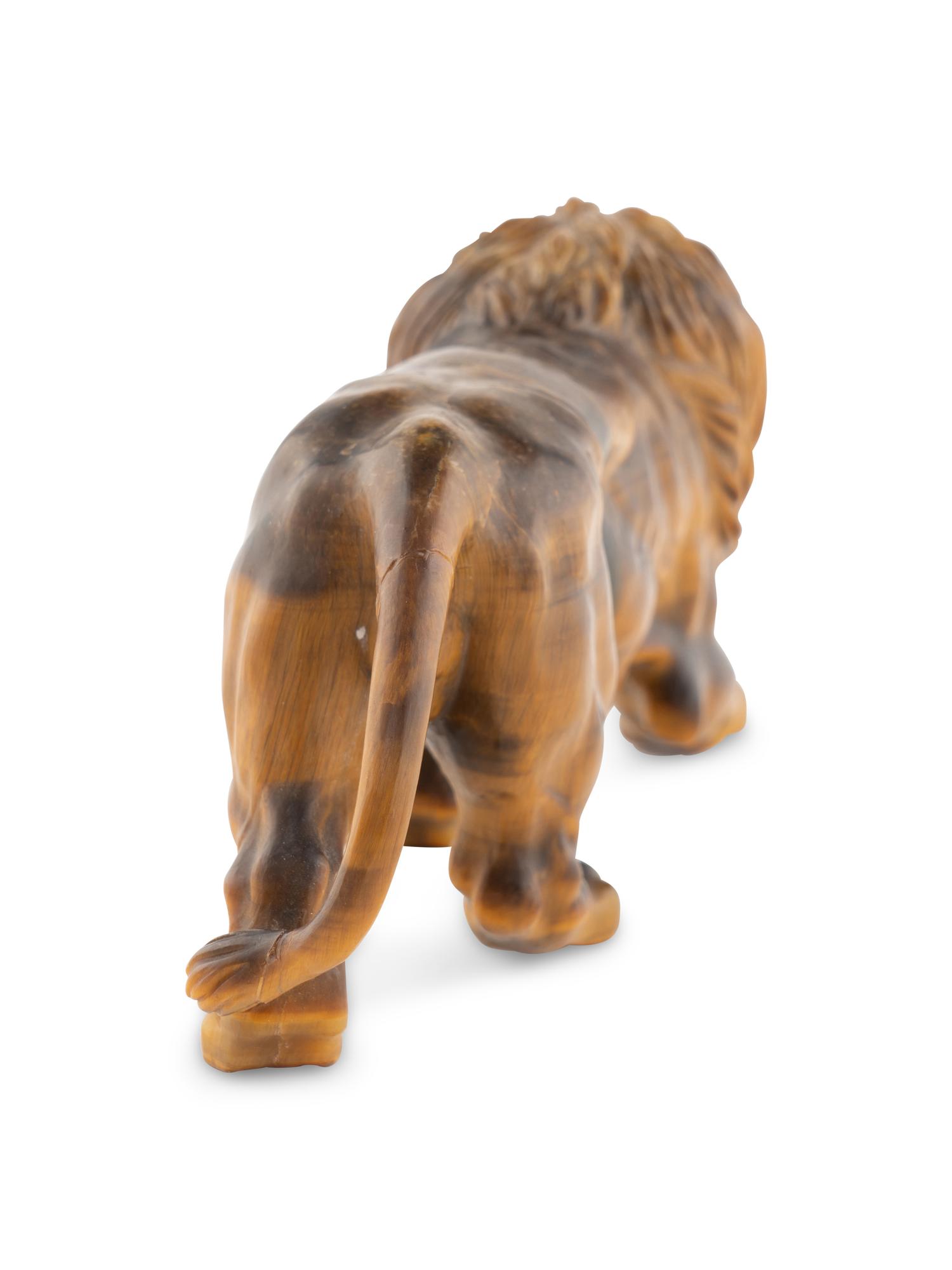 A Carved Tiger's Eye Lion