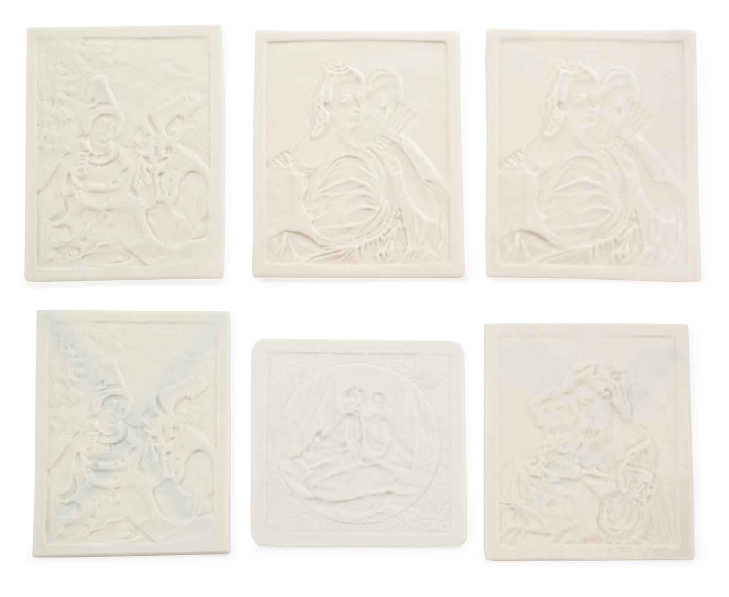 Six Belleek Lithophanes Height 6 1/2 x width 5 inches. — IMPRESSED BELLEEK (R) IRELAND MARK