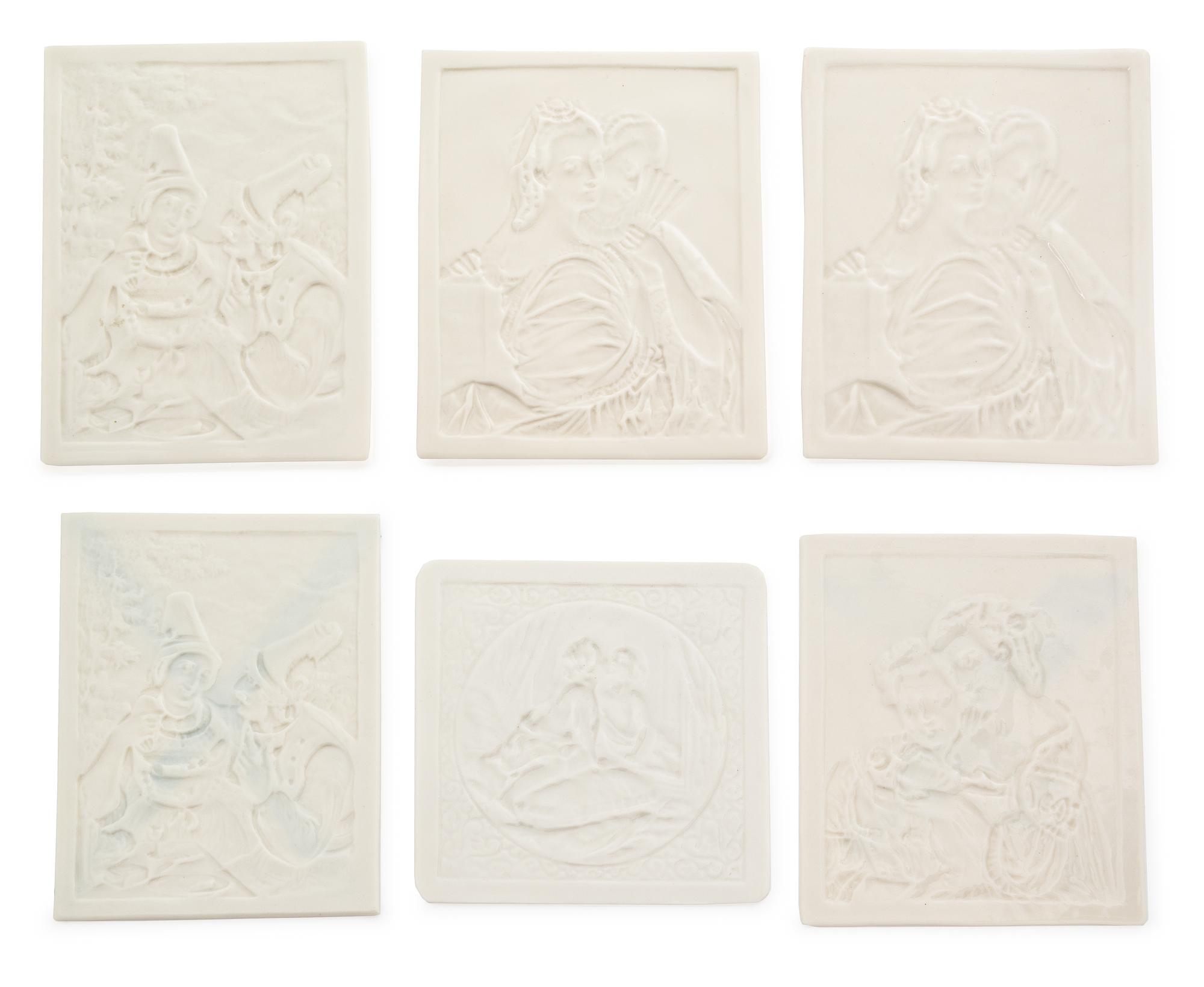 Six Belleek Lithophanes Height 6 1/2 x width 5 inches. — IMPRESSED BELLEEK (R) IRELAND MARK