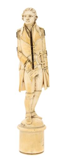 A Continental Carved Ivory Figural Triptych, Height 10 3/8 inches.