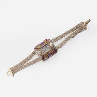 14K Lady's Lucien Piccard Gemstone Dress Watch