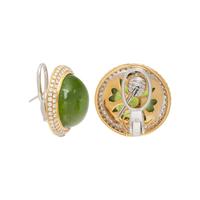 YELLOW GOLD, PERIDOT, AND DIAMOND EARRINGS