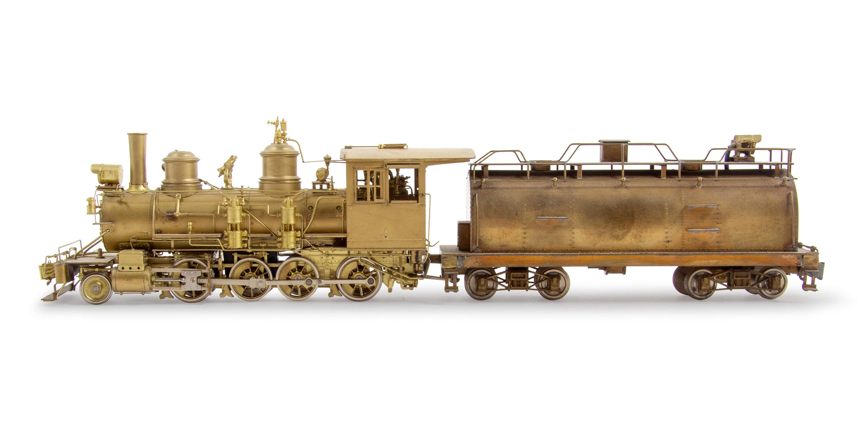 A Group of Four Brass Locomotive and Tenders