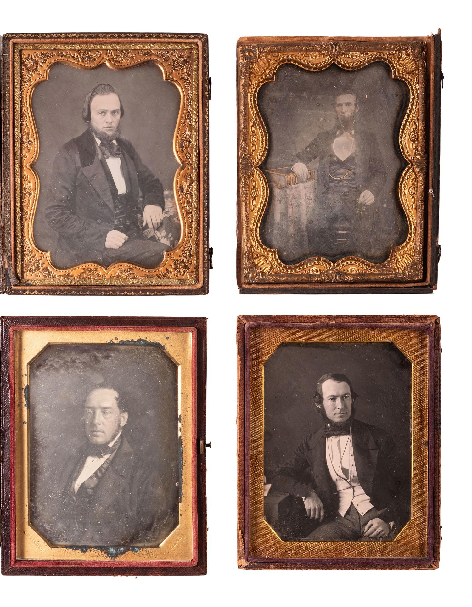 [EARLY PHOTOGRAPHY]. 12 half plate daguerreotypes of men.
