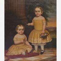 Lavinia Scholes Simpson (1826-1887). Portrait of the Artist's Daughters: Lavinia (d. 1942) and Florence (1855-1936) Simpson, circa 1860