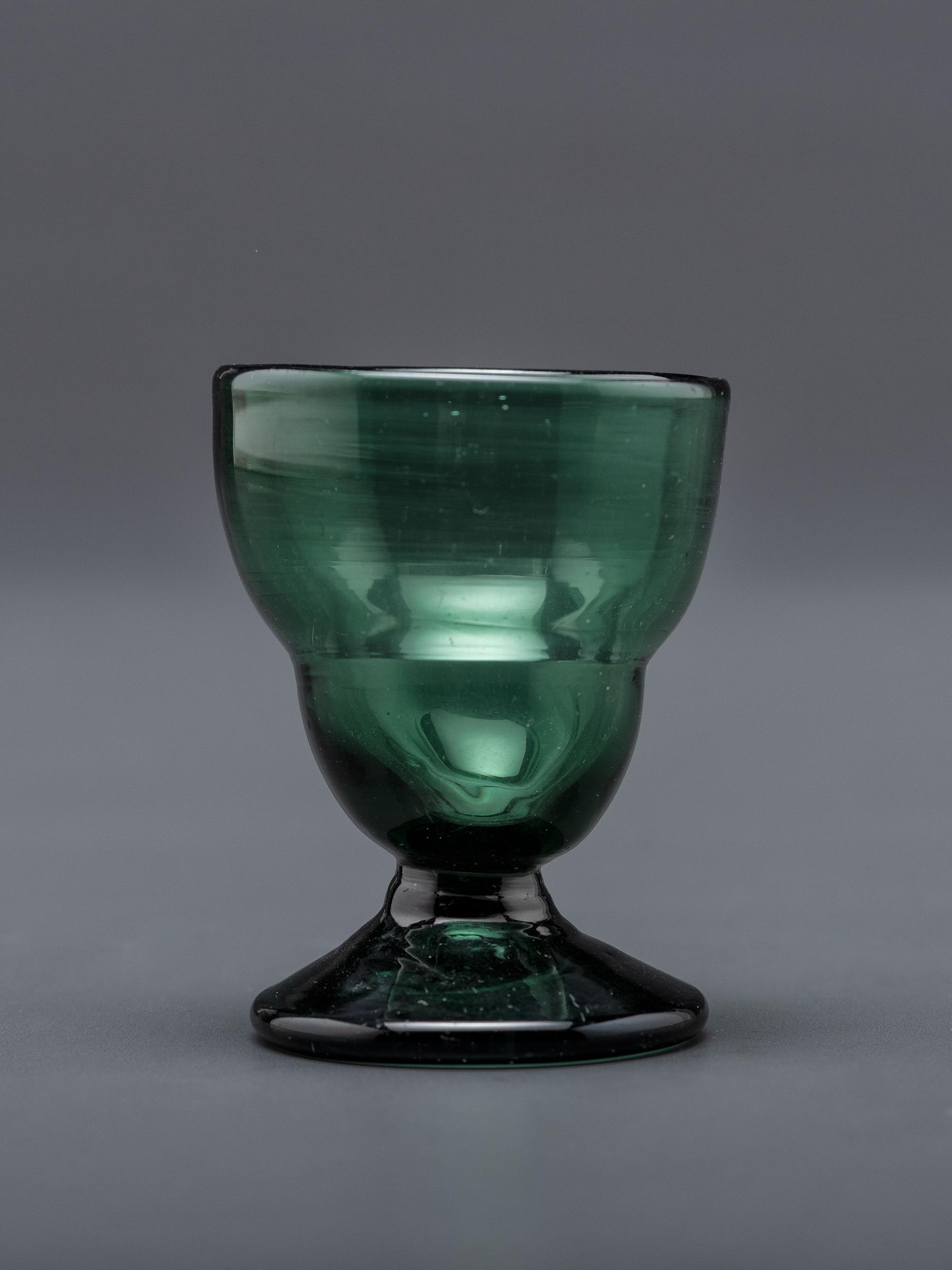 A Blown-Glass Saltcellar in Green
