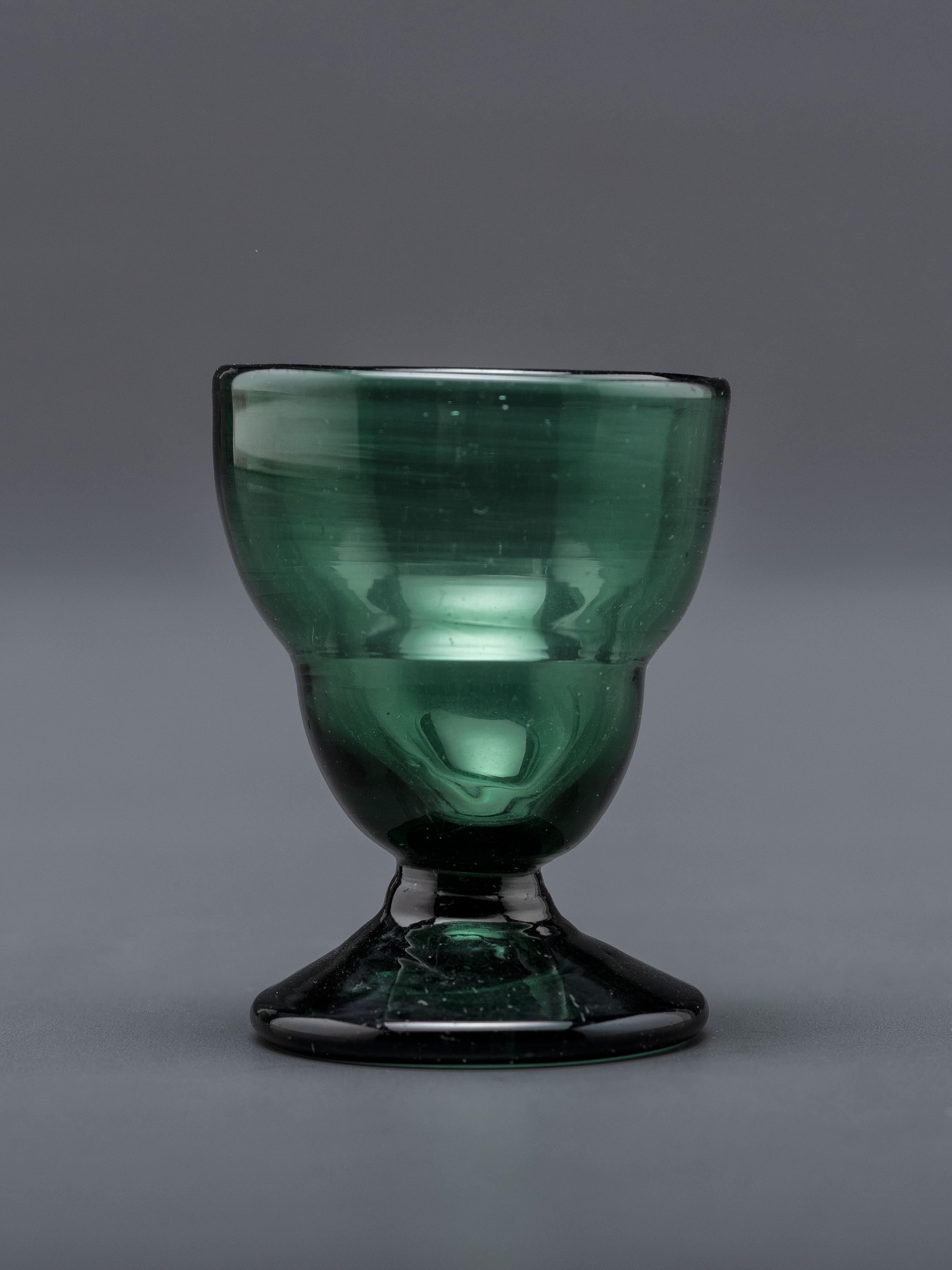 A Blown-Glass Saltcellar in Green