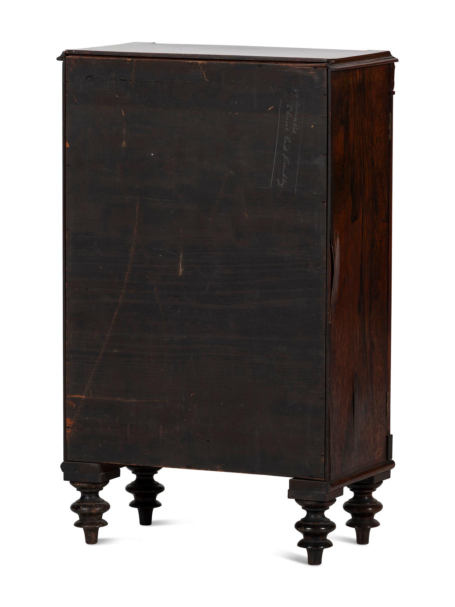 A Regency Rosewood Wellington Collector's Cabinet