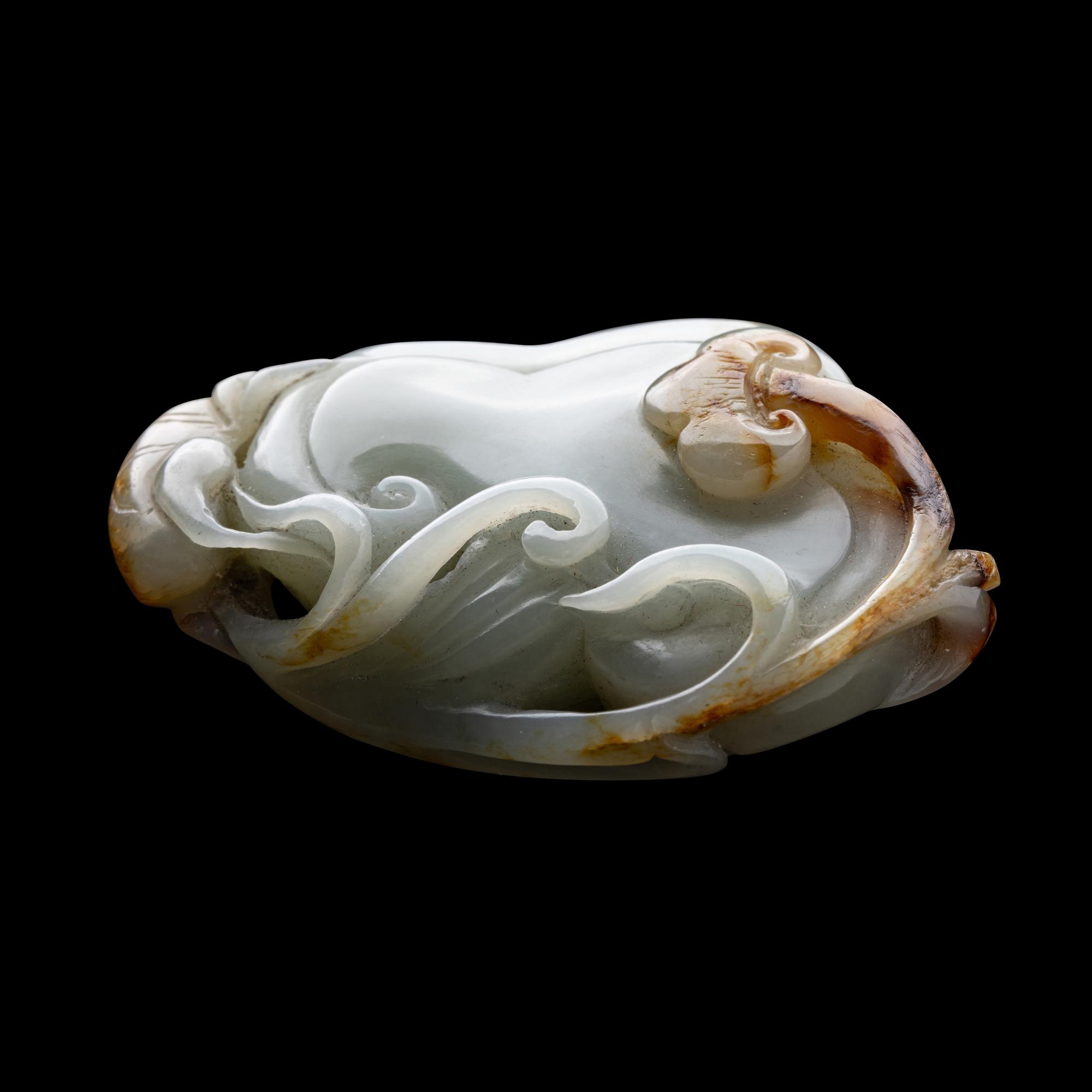 Four Chinese Celadon Jade Carvings, Late 20th Century 近代 玉把件四枚