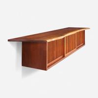 George Nakashima (American, 1905-1990) Triple Sliding-Door Hanging Wall Cabinet, New Hope, Pennsylvania, 1966